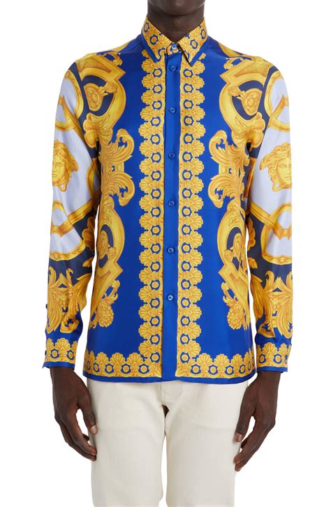 versace button down mens|Versace men's designer shirts.